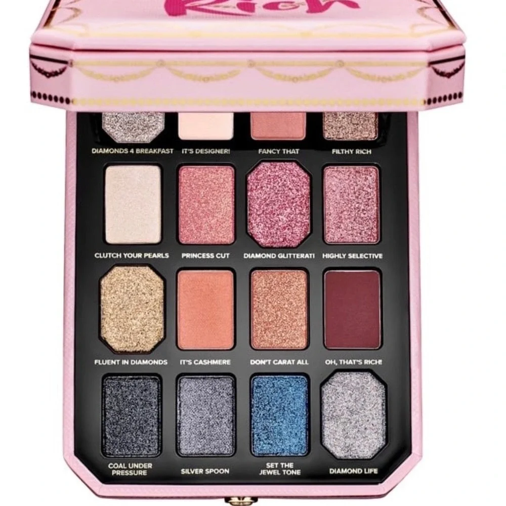 Too Faced Pretty Rich Diamond Light Eye Shadow Palette 16 Shades Shimmer Matte